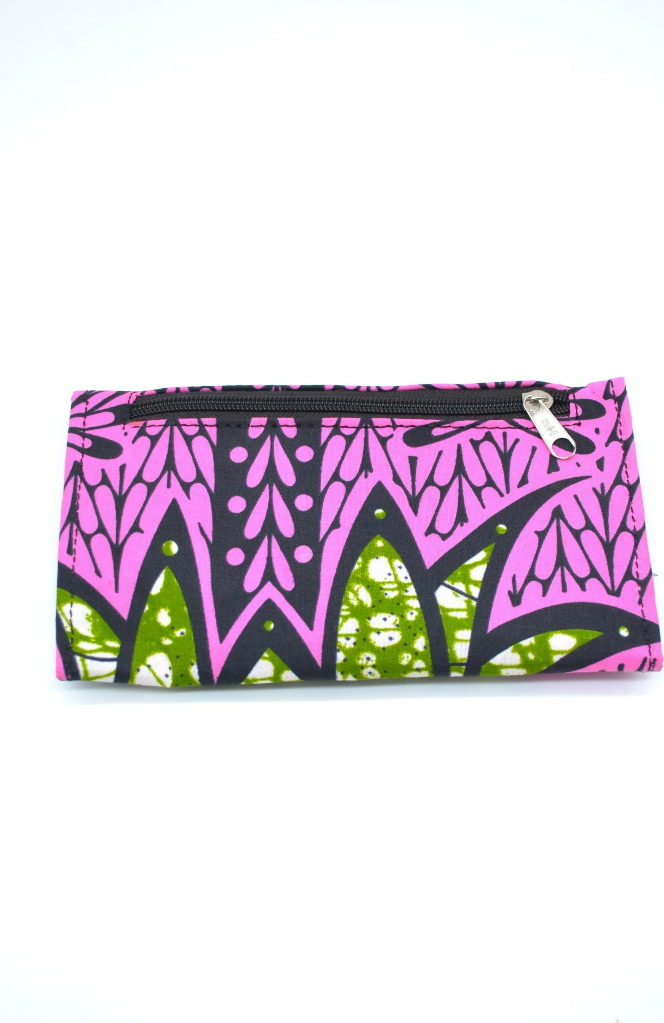 Portefeuille en tissu wax rose