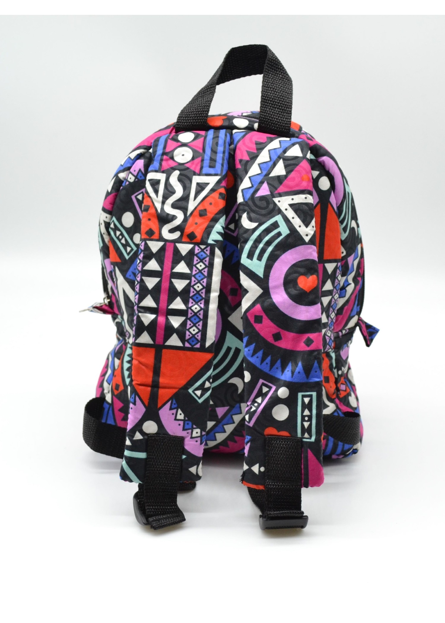 Sac à dos multicolore en tissu wax (petit)