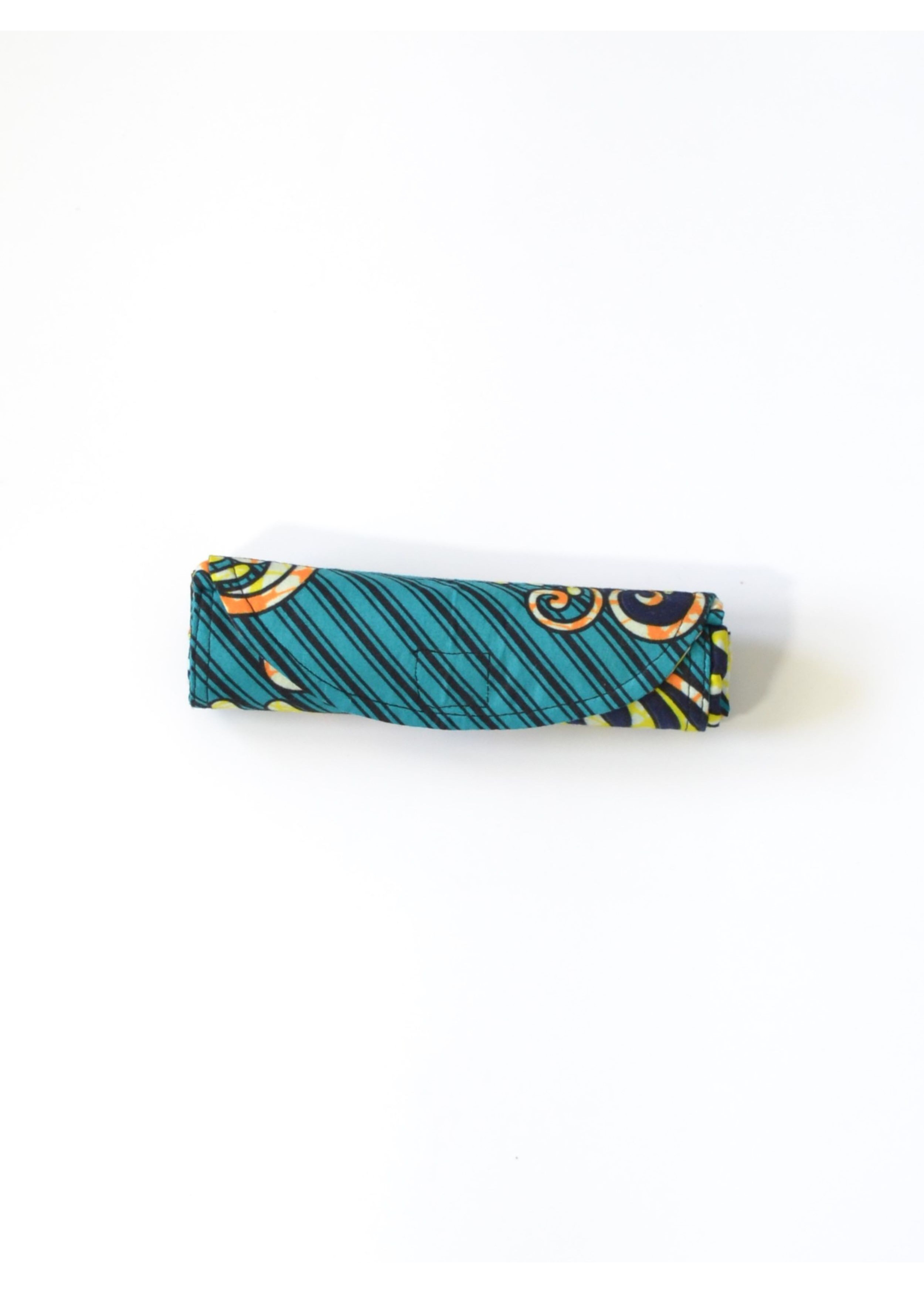 Tote Bag bleu turquoise en tissu wax