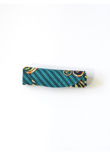 Tote Bag bleu turquoise en tissu wax