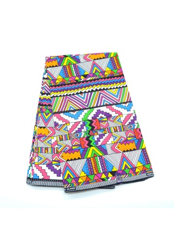 Tissu Wax formes géométriques au mètre - PREMIUM