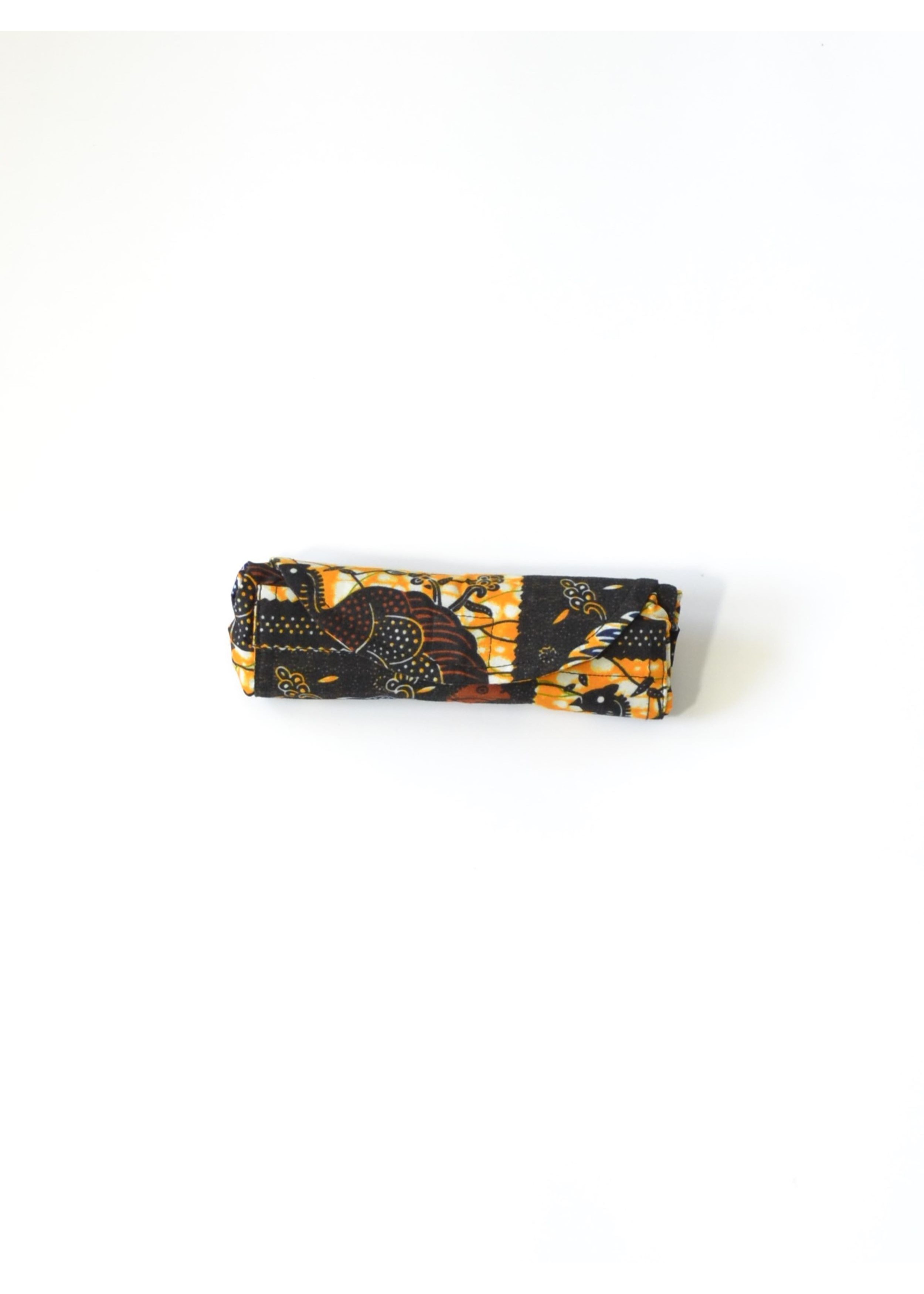 Tote Bag en tissu wax marron et motifs animaliers