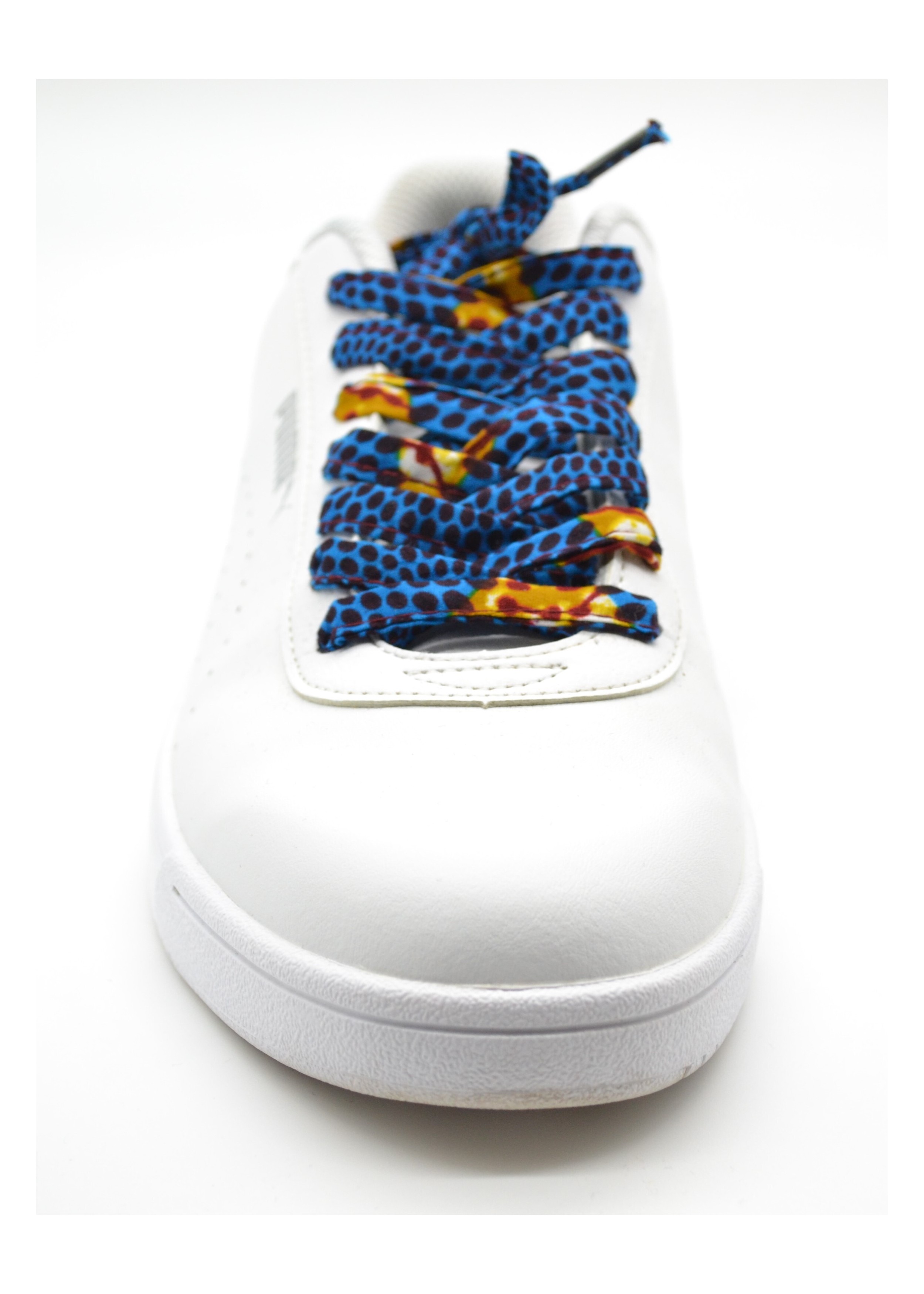 Lacets wax bleu et orange faits à la main