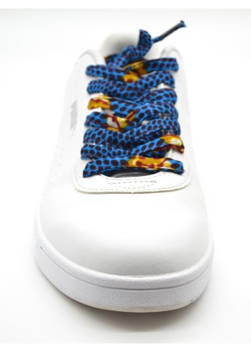 Lacets wax bleu et orange faits à la main