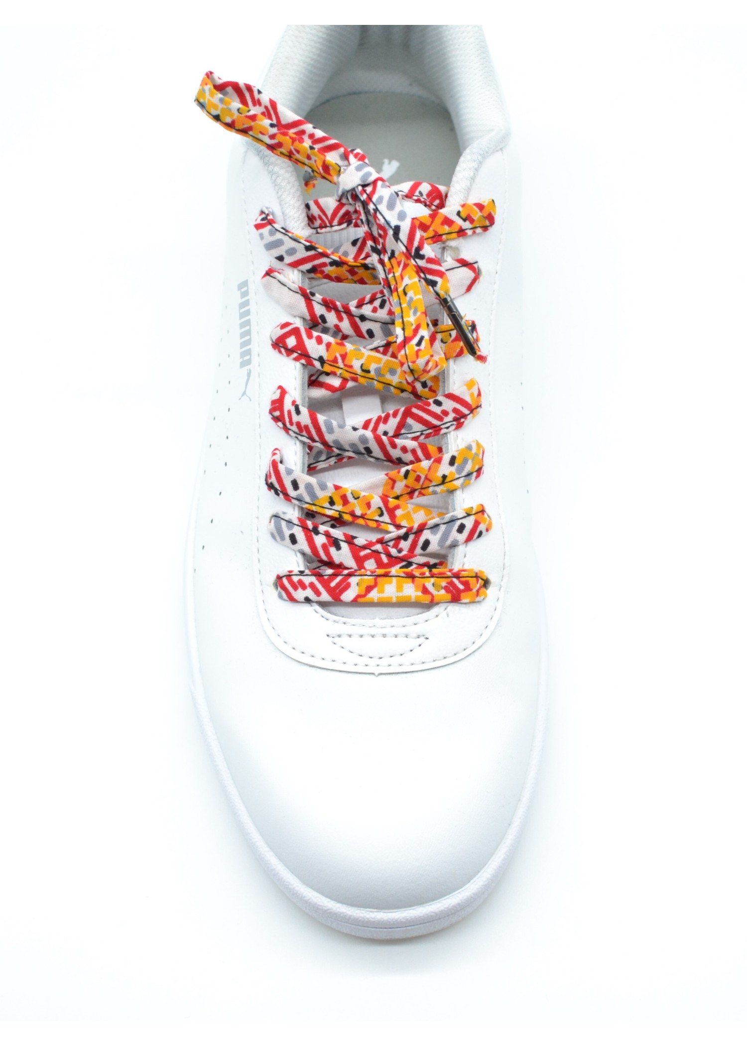 Lacets originaux en wax rouge, orange et gris Lacets originaux en wax rouge, orange et gris