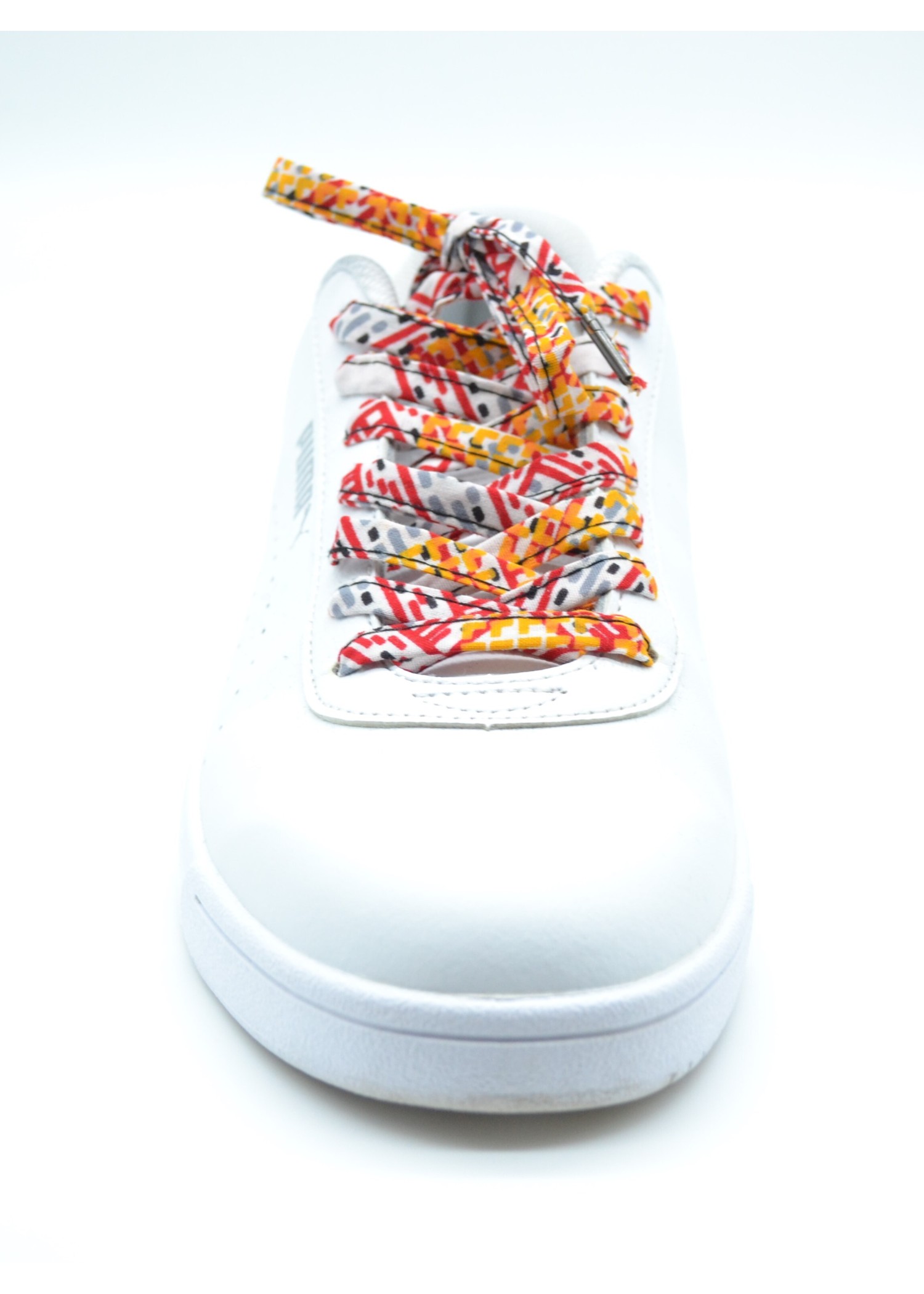 Lacets originaux en wax rouge, orange et gris Lacets originaux en wax rouge, orange et gris