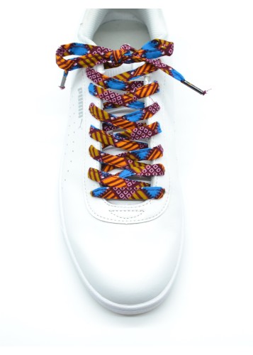 Lacets multicolore en tissu wax
