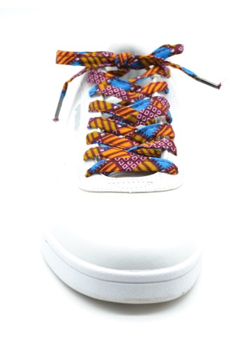 Lacets multicolore en tissu wax