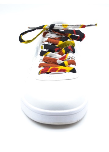 Paire de lacets colorés faits main en tissu wax