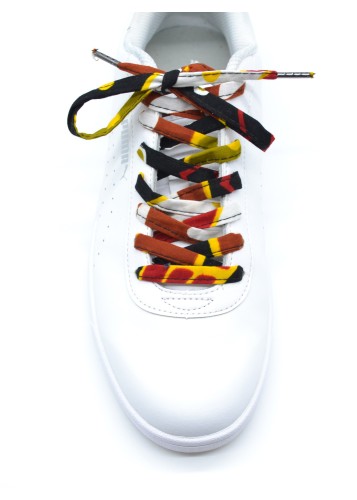 Paire de lacets colorés faits main en tissu wax