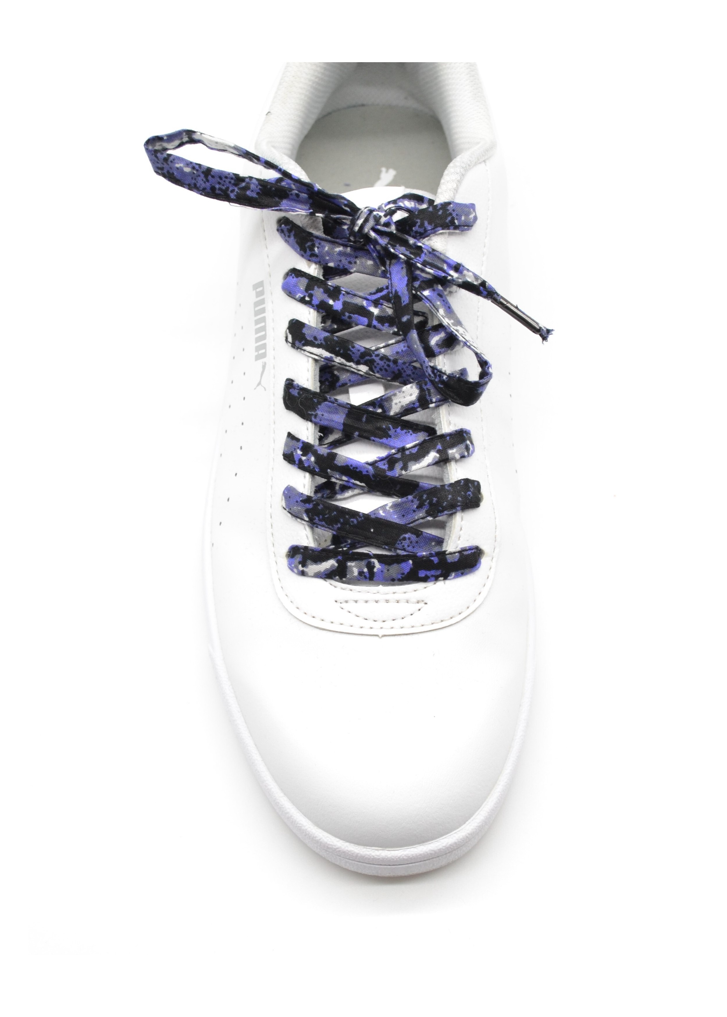 Lacets en tissu wax violet et noir