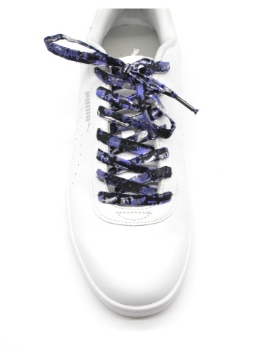 Lacets en tissu wax violet et noir