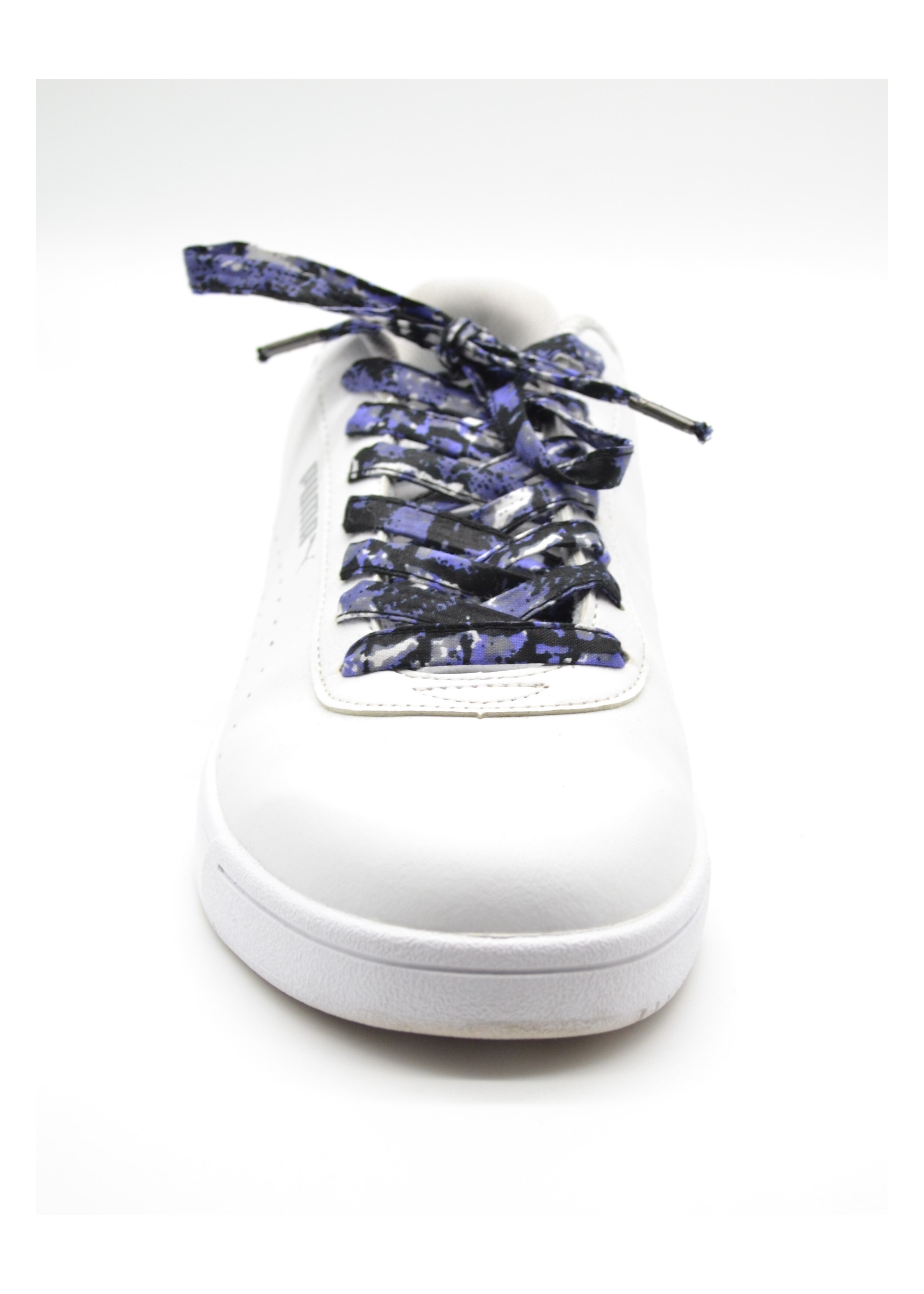 Lacets en tissu wax violet et noir