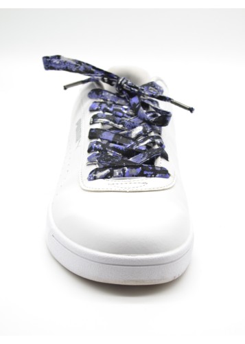 Lacets en tissu wax violet et noir