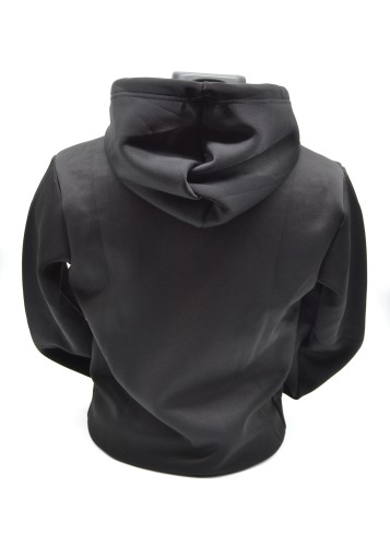 Sweat noir à capuche customisé wax avec carte d'Afrique