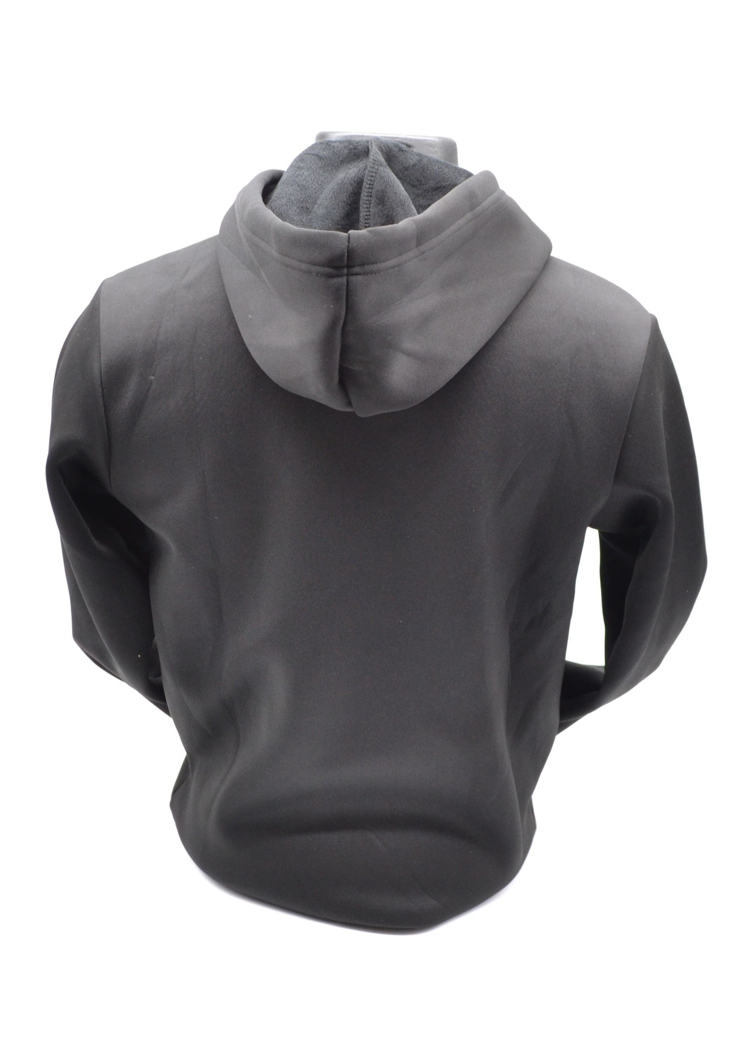 Sweat noir à capuche customisé tissu wax bleu et rouge Sweat noir à capuche customisé tissu wax bleu et rouge
