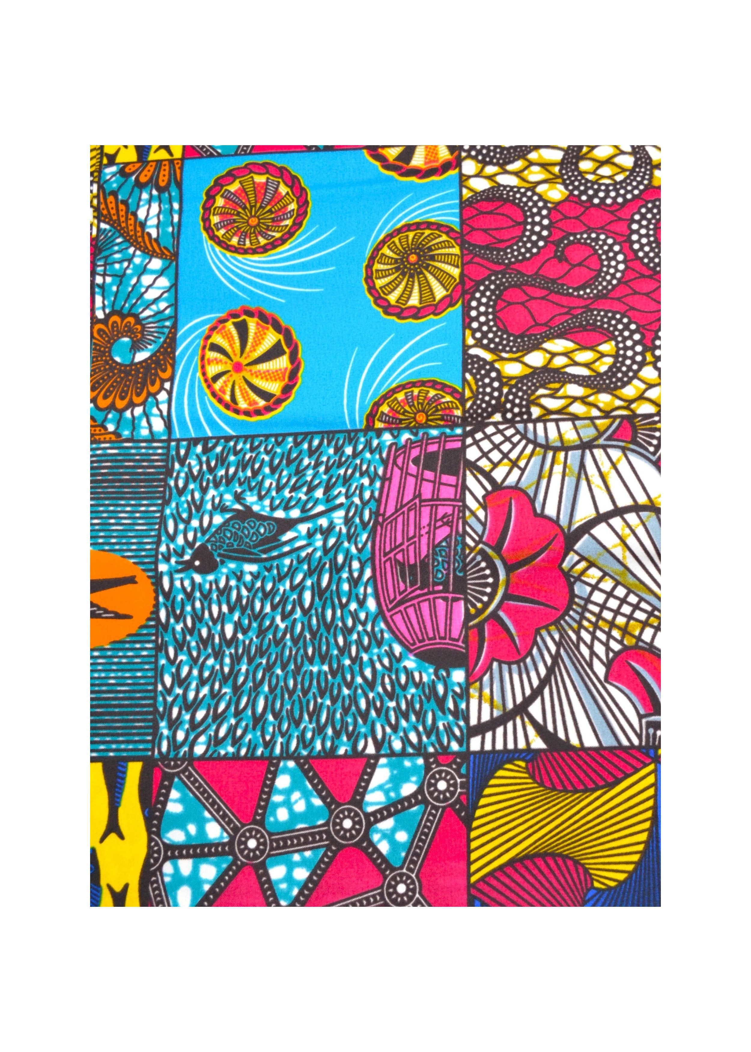 Tissu Coloré Motif Patchwork au Mètre