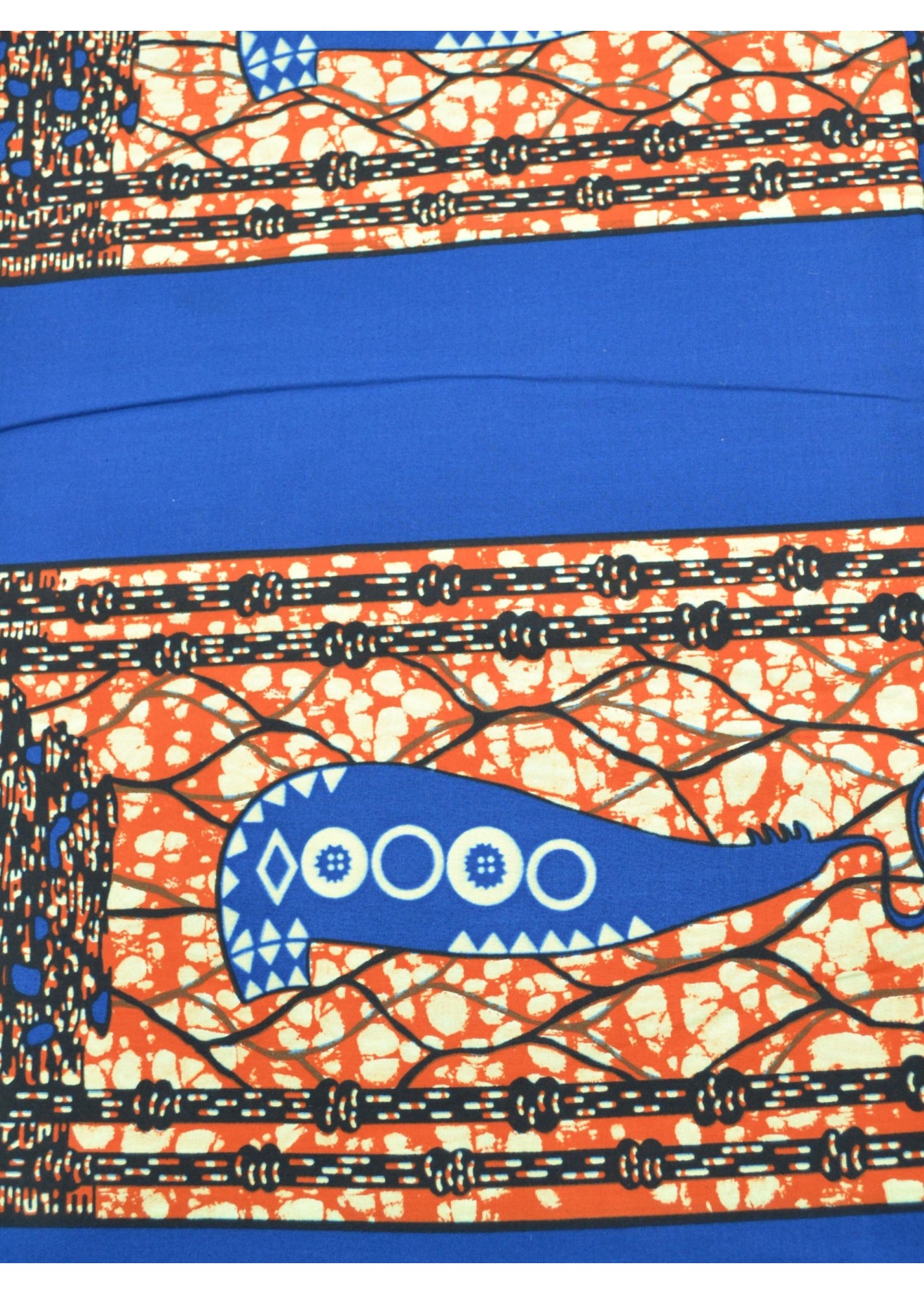 Tissu Wax Bleu et Rouge