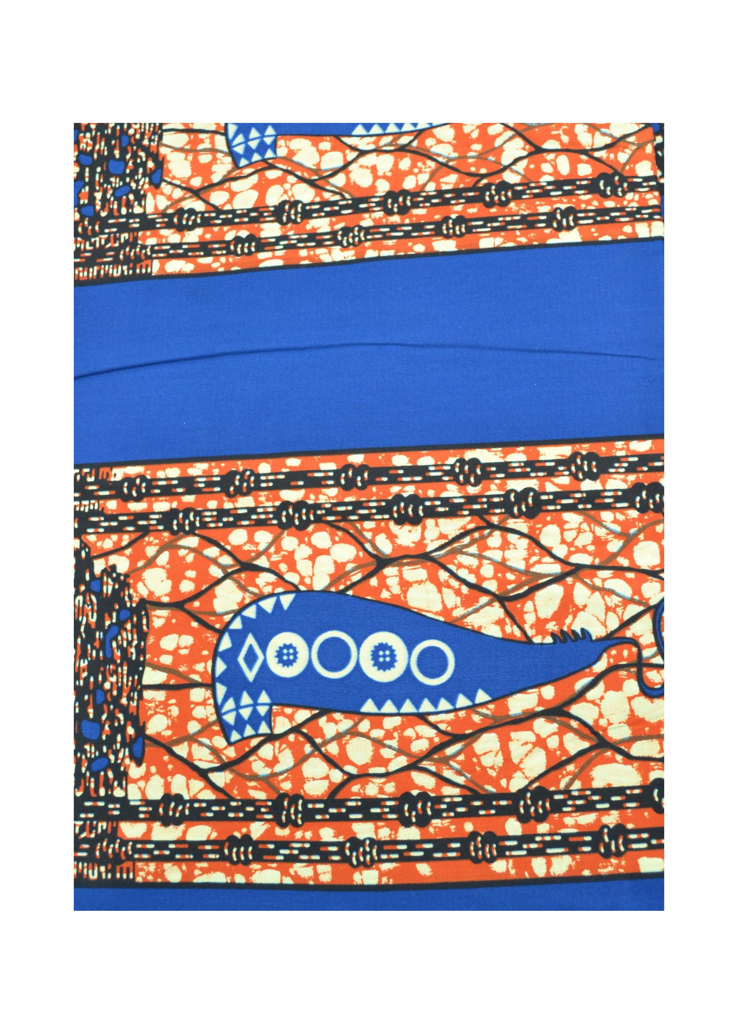 Tissu Wax Bleu et Rouge