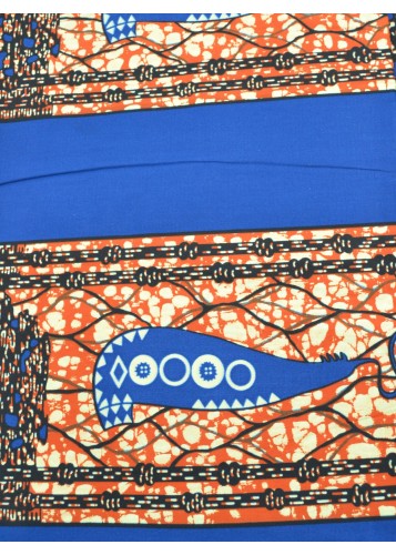 Tissu Wax Bleu et Rouge