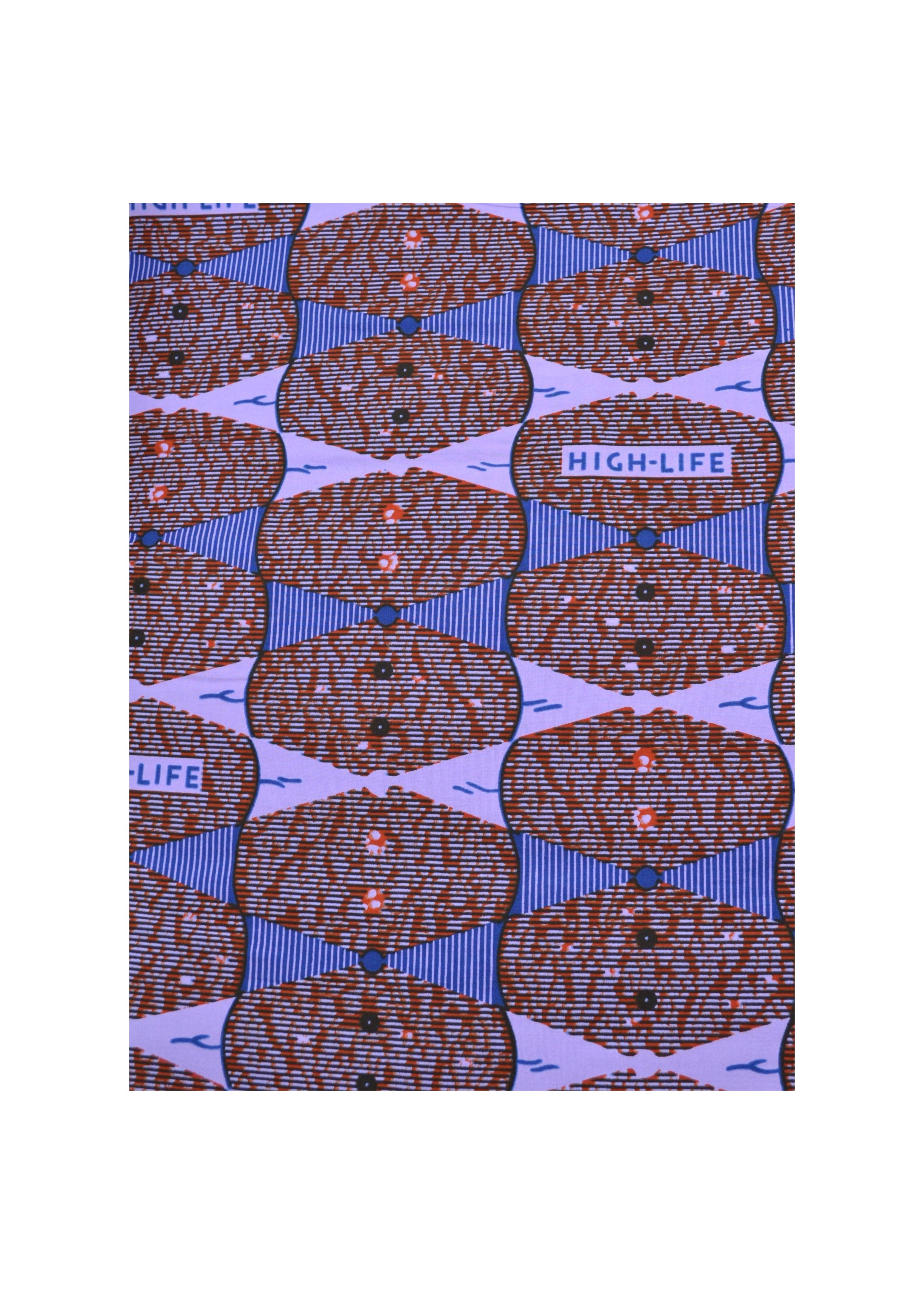 Tissu Wax Géométrique Envoûtant - Bleus & Violets