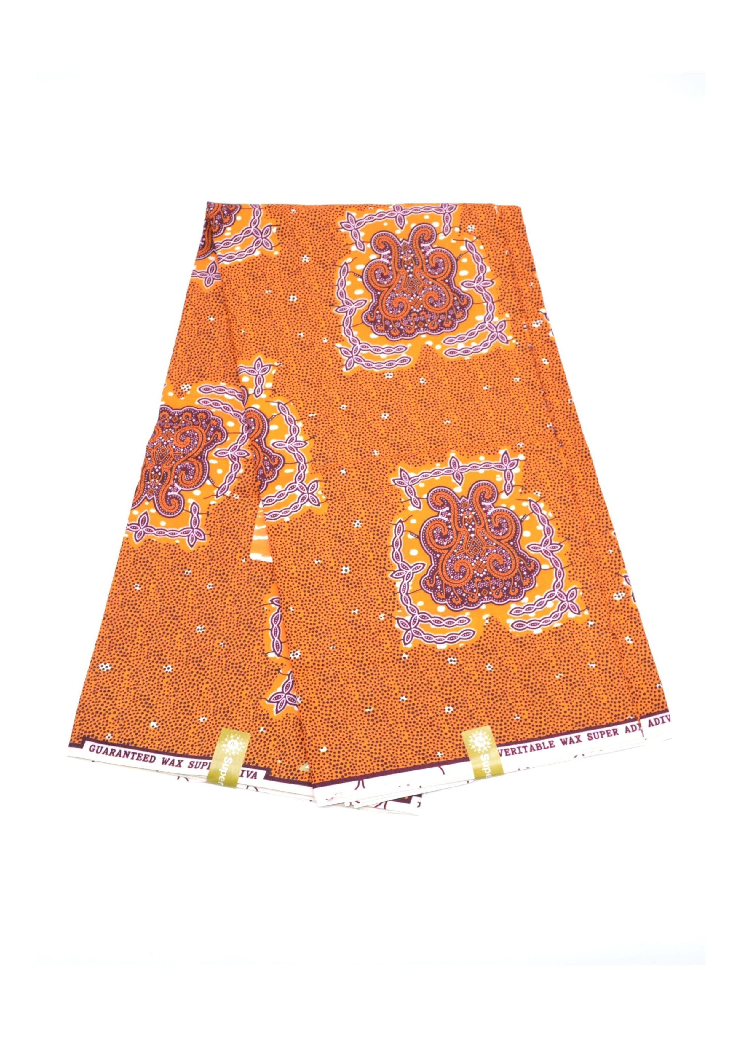 Tissu Wax Éclatant - Orange & Violet