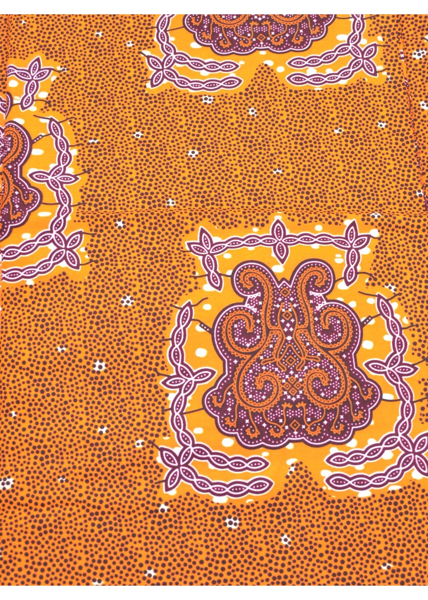 Tissu Wax Éclatant - Orange & Violet -