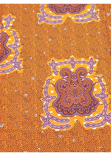 Tissu Wax Éclatant - Orange & Violet -