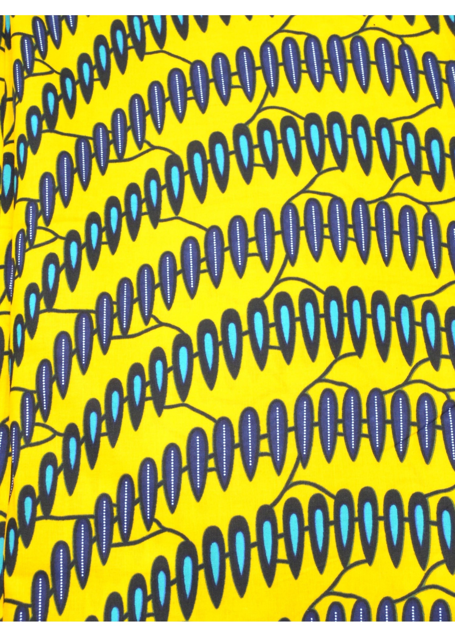 Tissu Wax Éclatant - Jaune et Bleu