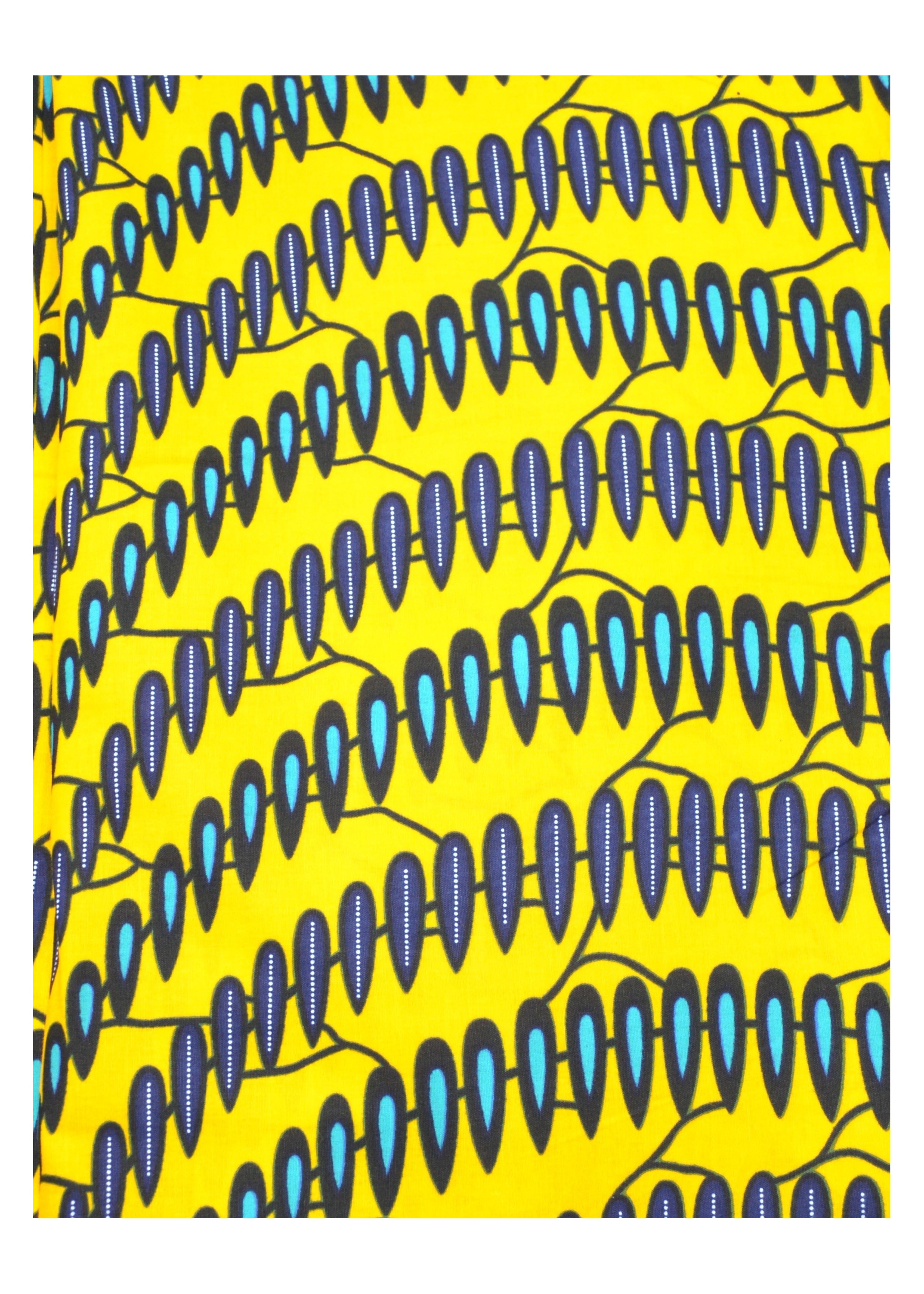 Tissu Wax Éclatant - Jaune et Bleu