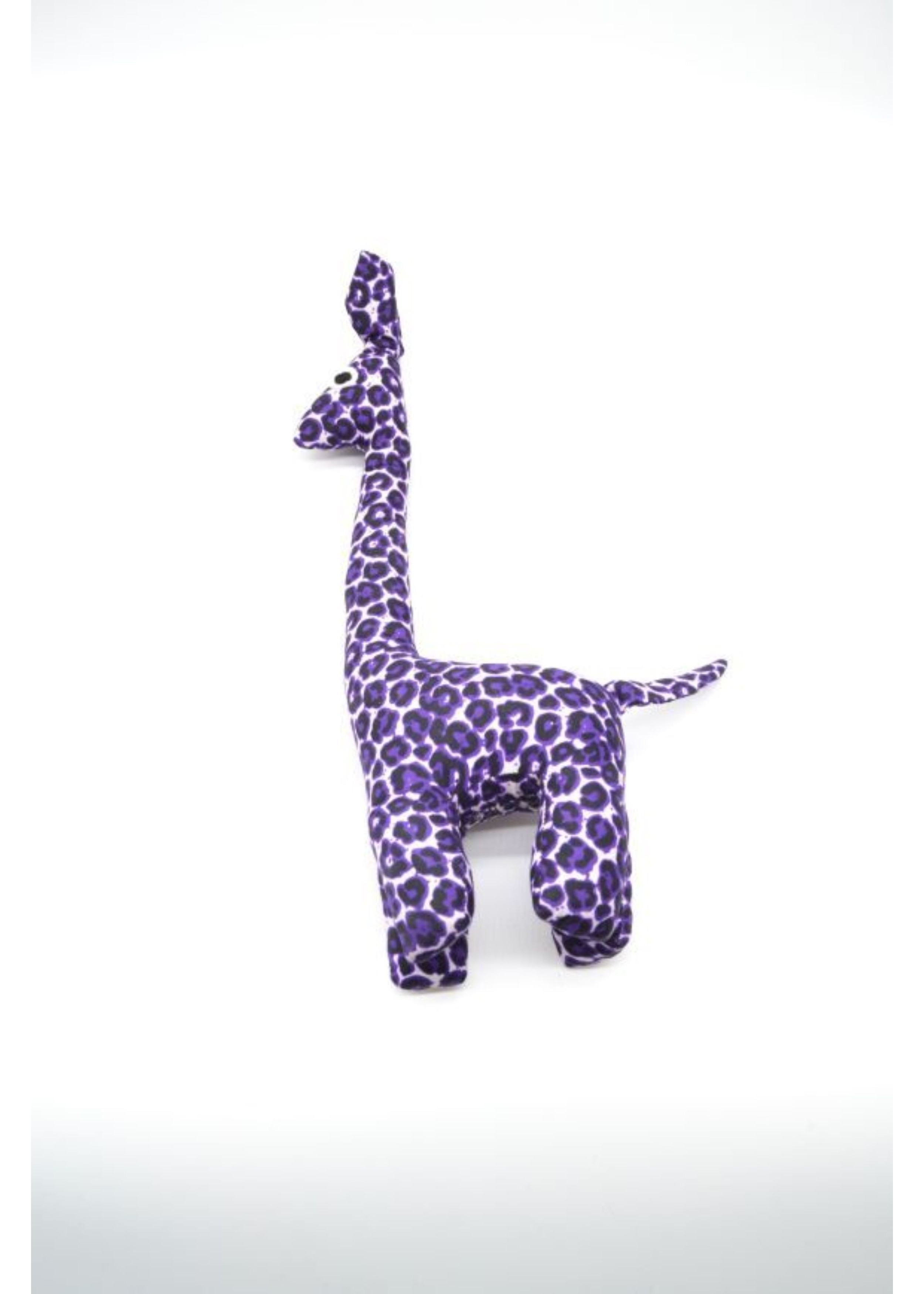 Peluche Girafe en Tissu Wax Violet, Douceur et Décoration