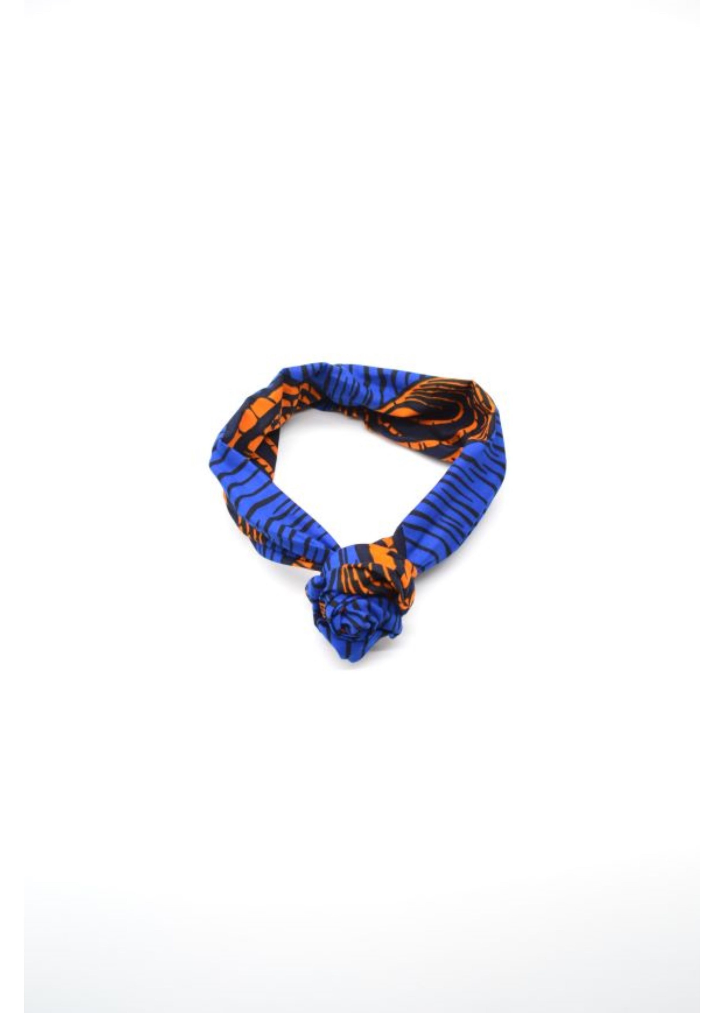 Bandeau pour Cheveux Wax Bleu et Orange