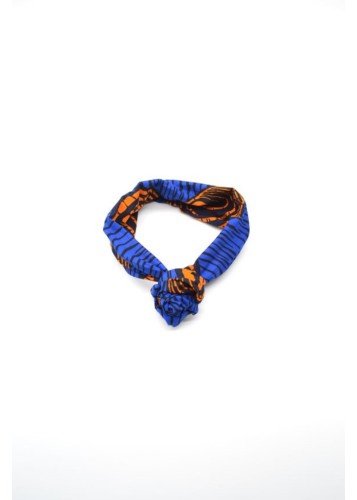 Bandeau pour Cheveux Wax Bleu et Orange