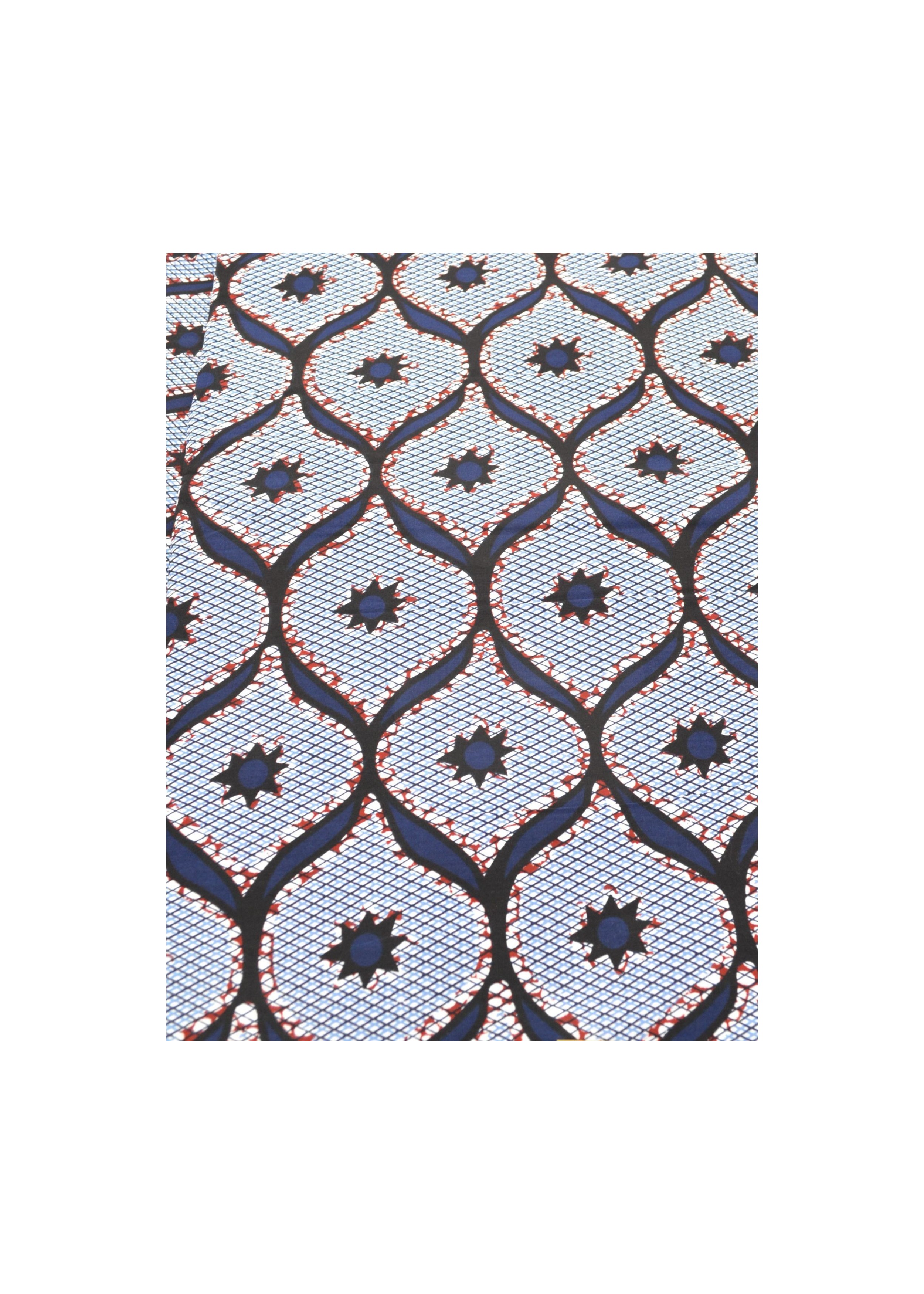 Tissu Wax 100% Coton au Mètre bleu marine