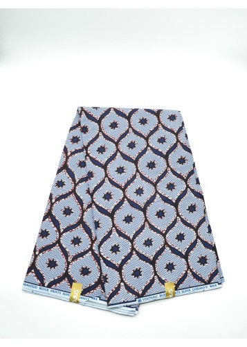 Tissu Wax 100% Coton au Mètre bleu marine