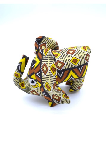 Peluche Élégante en Forme d'Éléphant en Tissu Wax