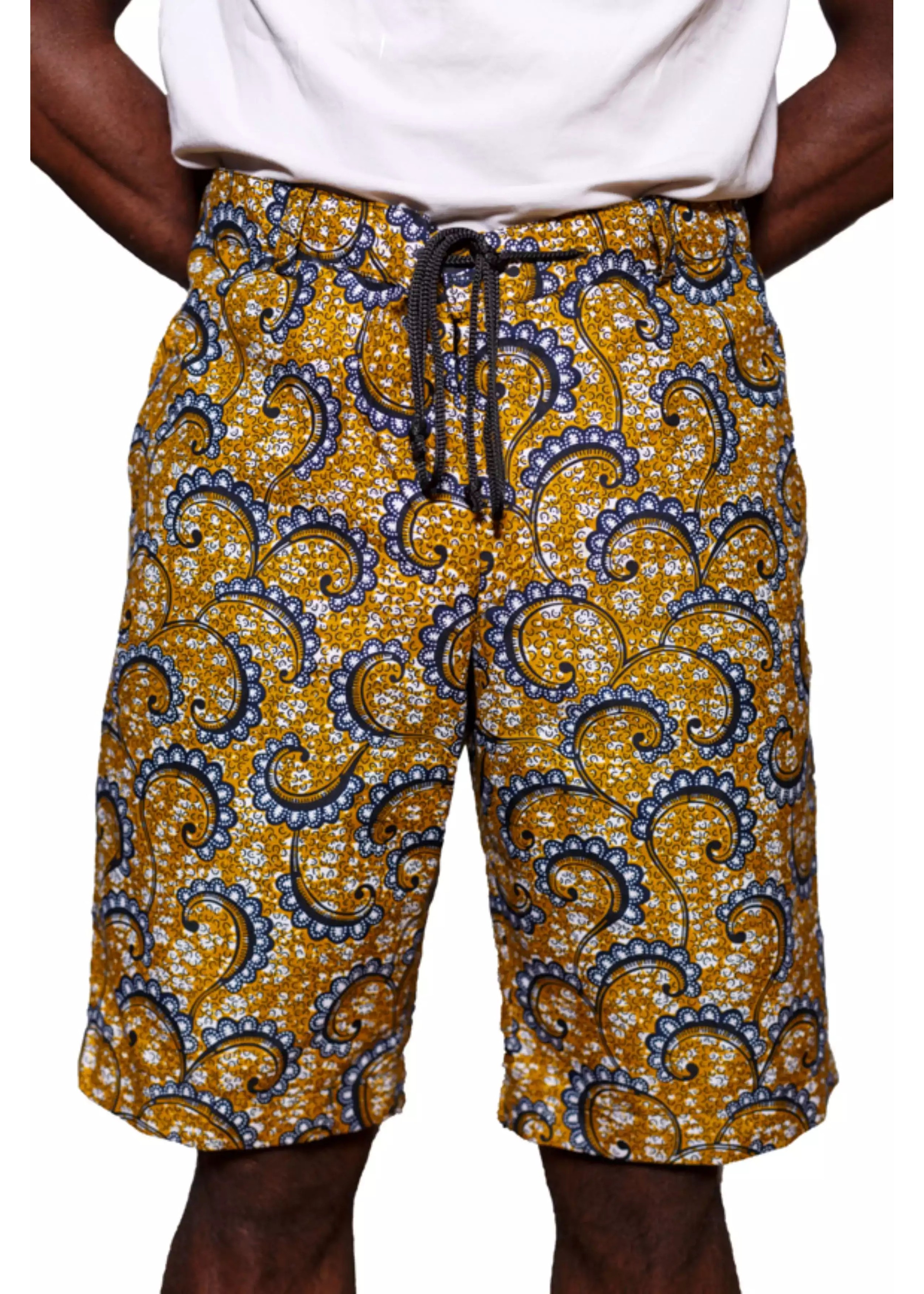 Bermuda homme en tissu wax marron