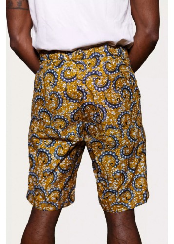 Bermuda homme en tissu wax marron