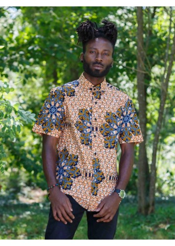 Chemise manches courtes en tissu wax