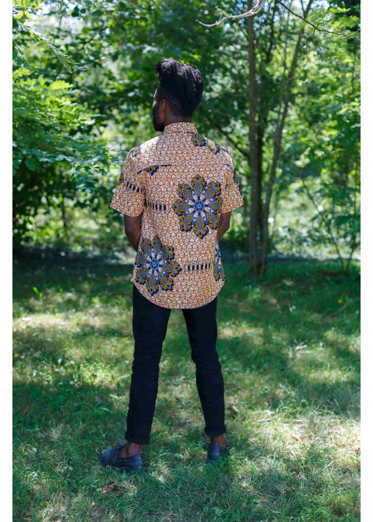 Chemise manches courtes en tissu wax