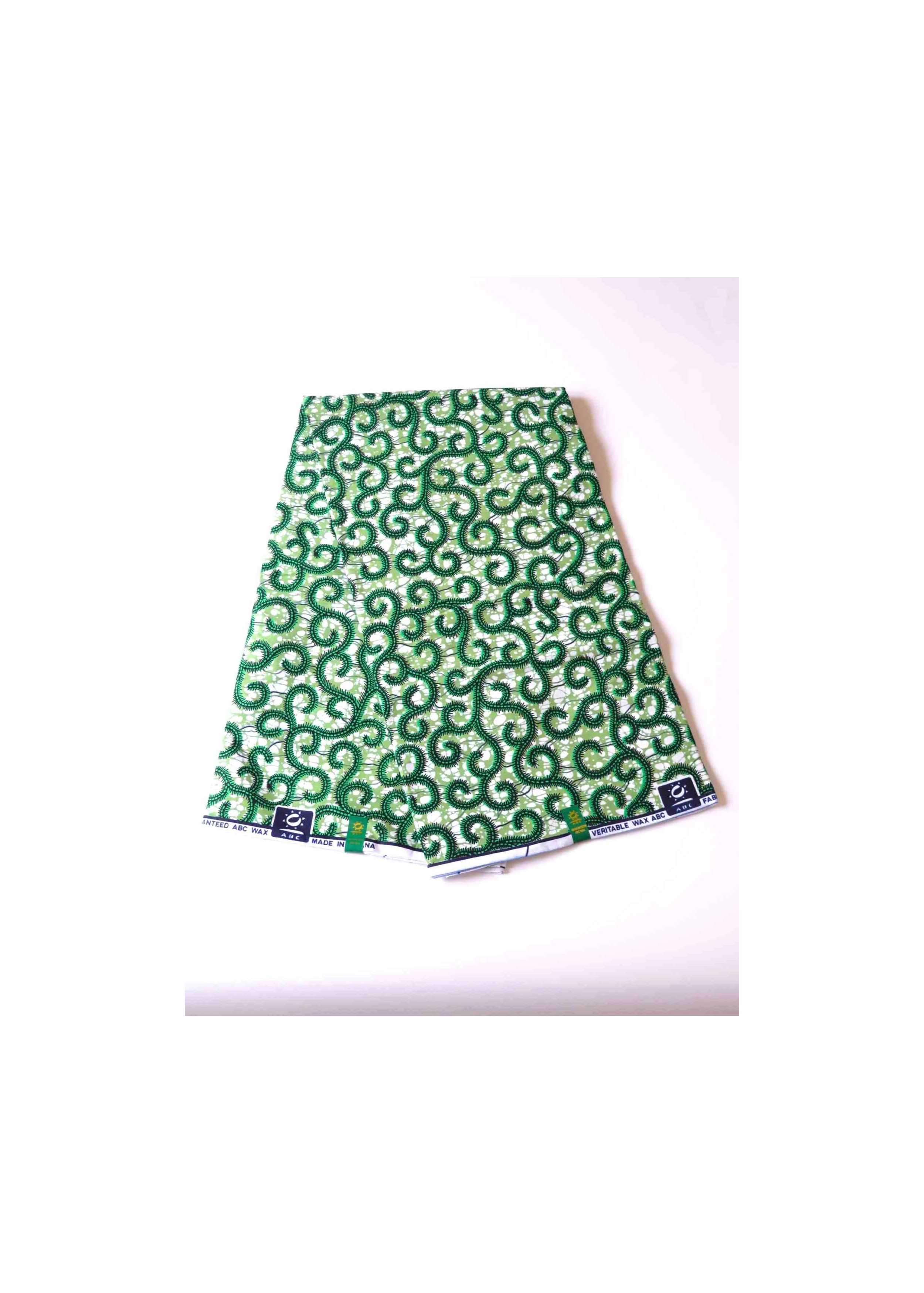 Tissu Wax 100 % Coton Vert – Qualité Premium au Mètre