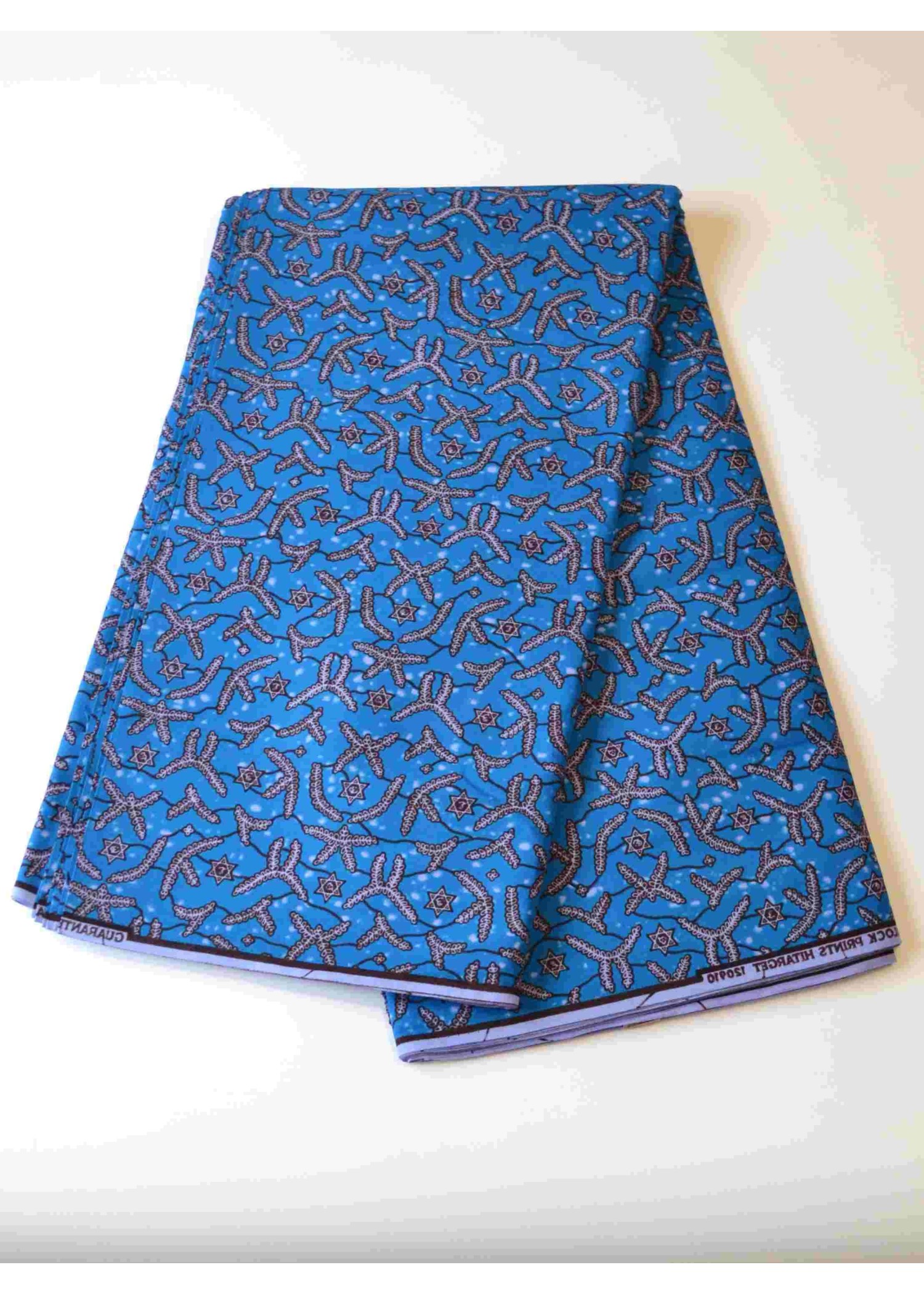 Tissu Wax 100 % Coton Bleu et Gris