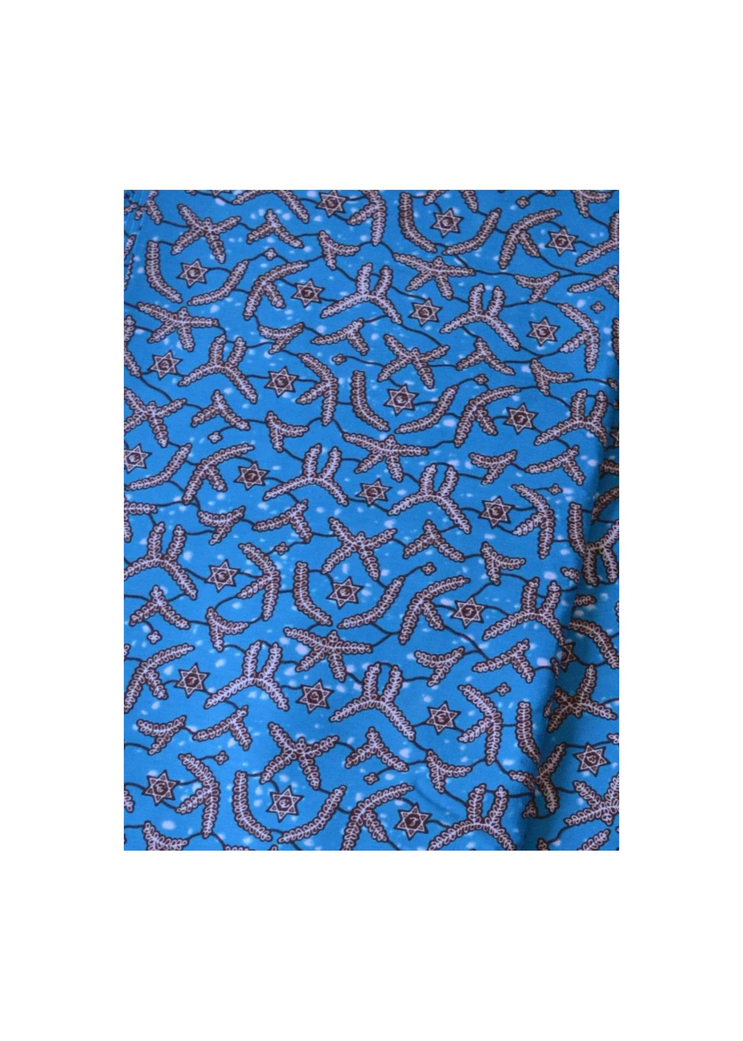 Tissu Wax 100 % Coton Bleu et Gris