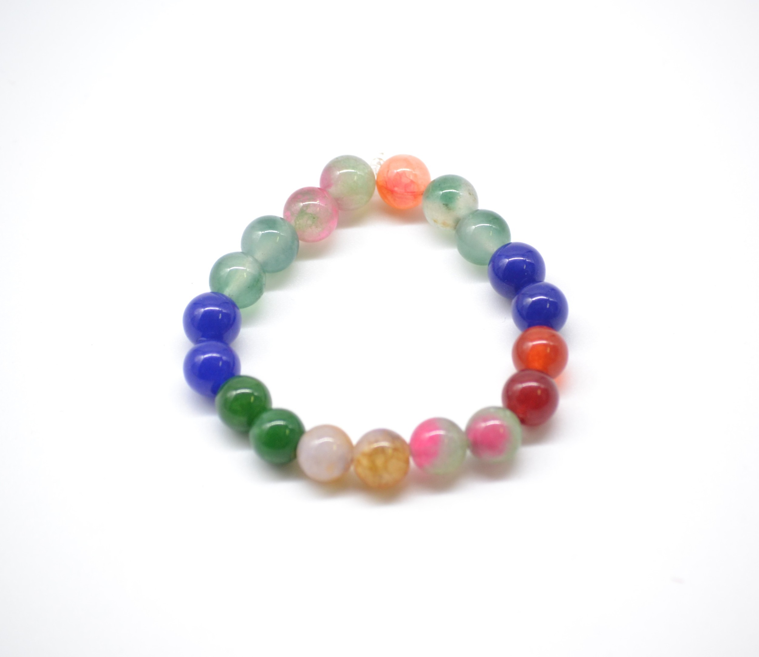 Bracelet de perles multicolores unisexe