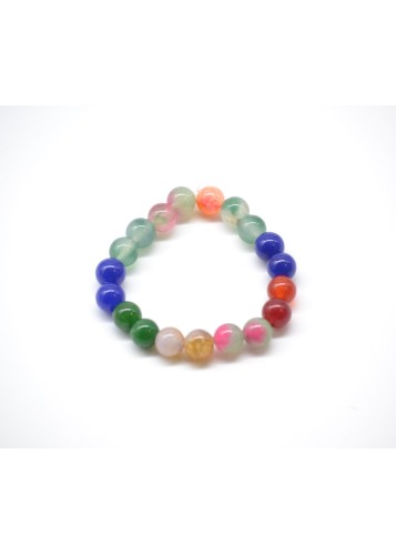 Bracelet de perles multicolores unisexe
