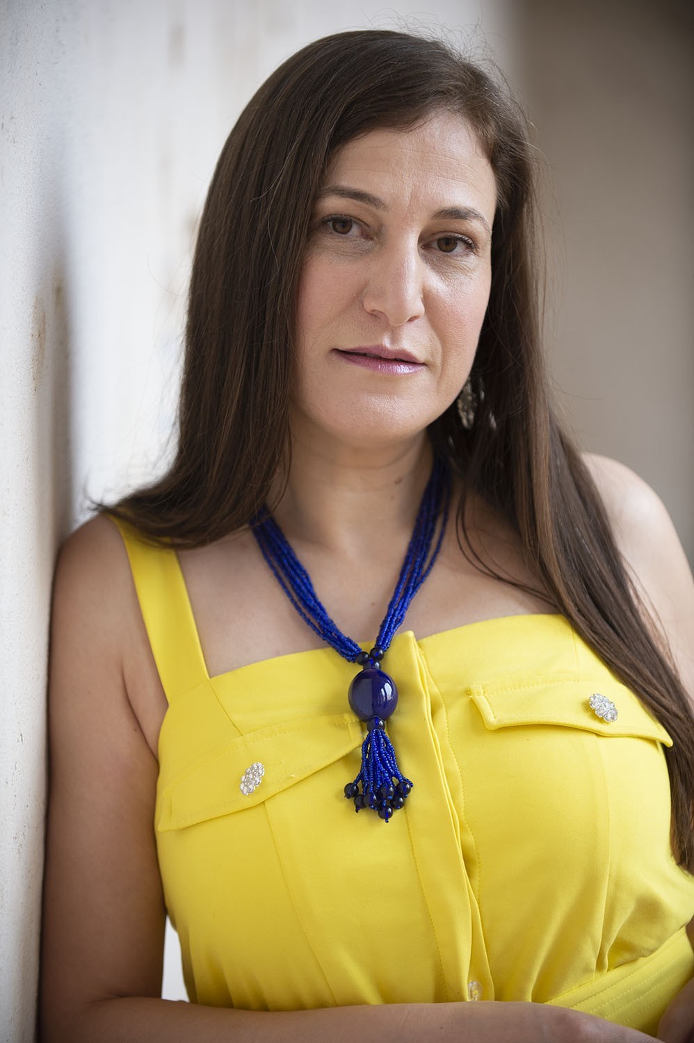 Collier de perles bleues avec pendentif