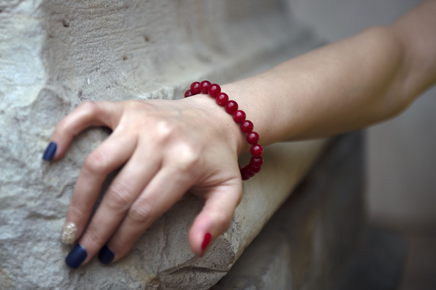 Bracelet en perles rouges