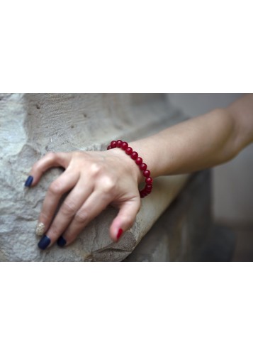 Bracelet en perles rouges