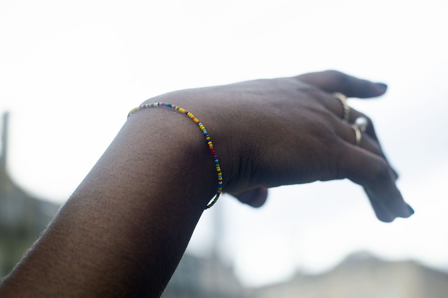 Bracelet africain multicolore en perles