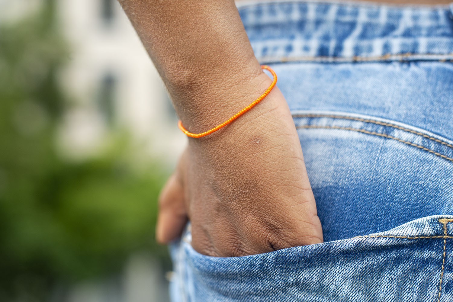 Bracelet de perles oranges pour poignet
